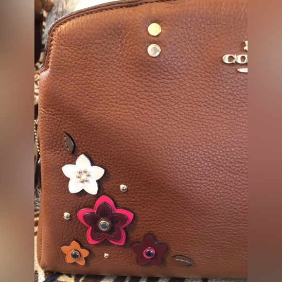 Coach Satchel Appliqué Brown Leather New - Picture 4 of 4